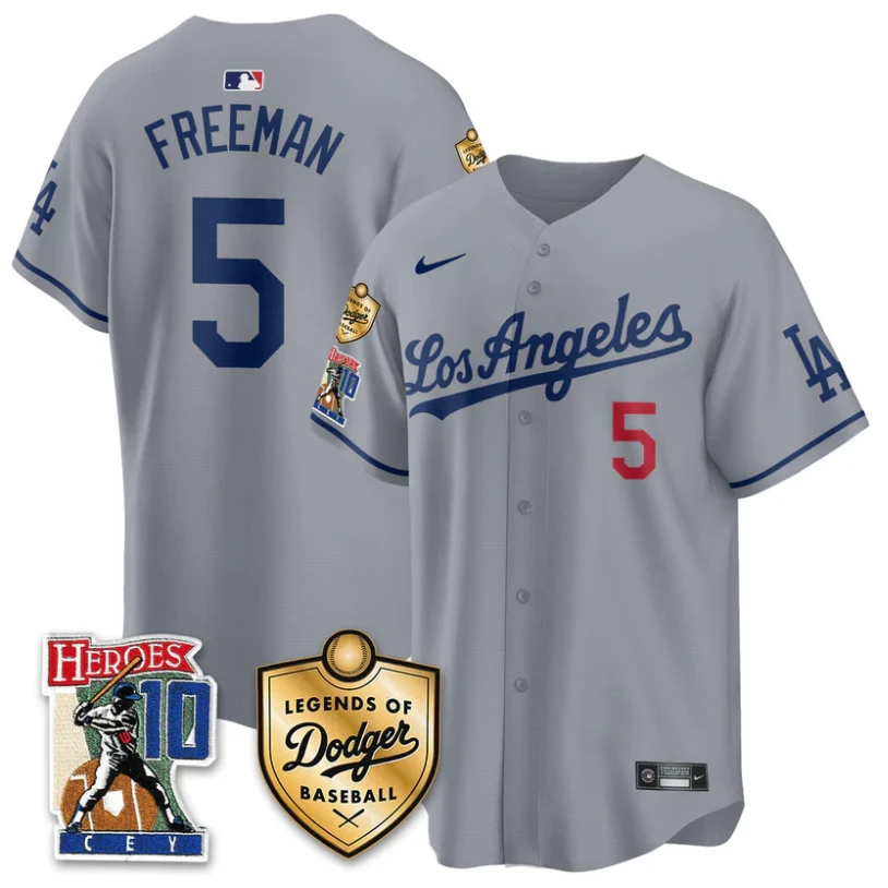 Freddie Freeman Jersey #5 Dodgers Ron Cey Legends Of Dodgers Gray by My Store