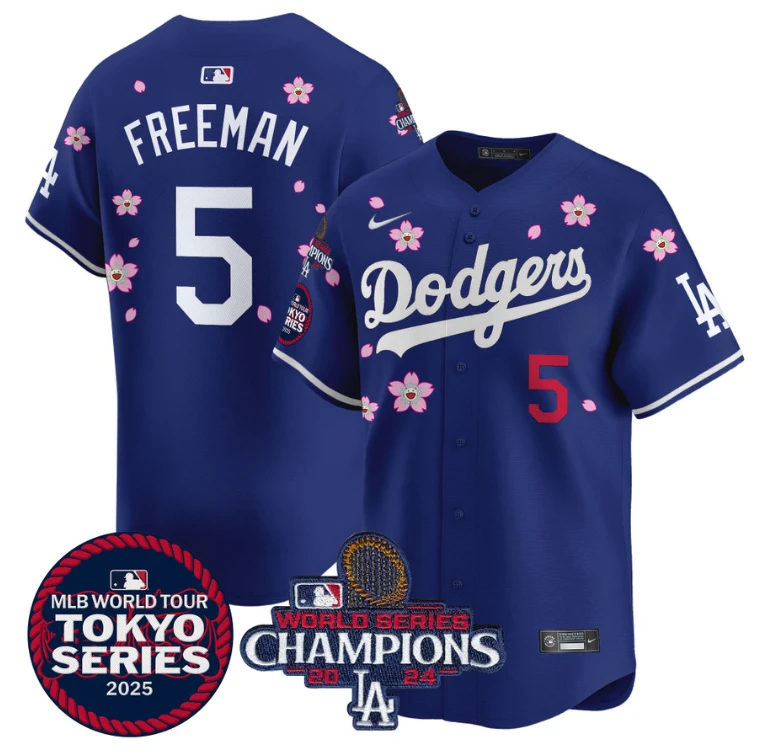 Freddie Freeman Jersey #5 Dodgers Tokyo Series 2025 World Series Champions Patch Royal by My Store