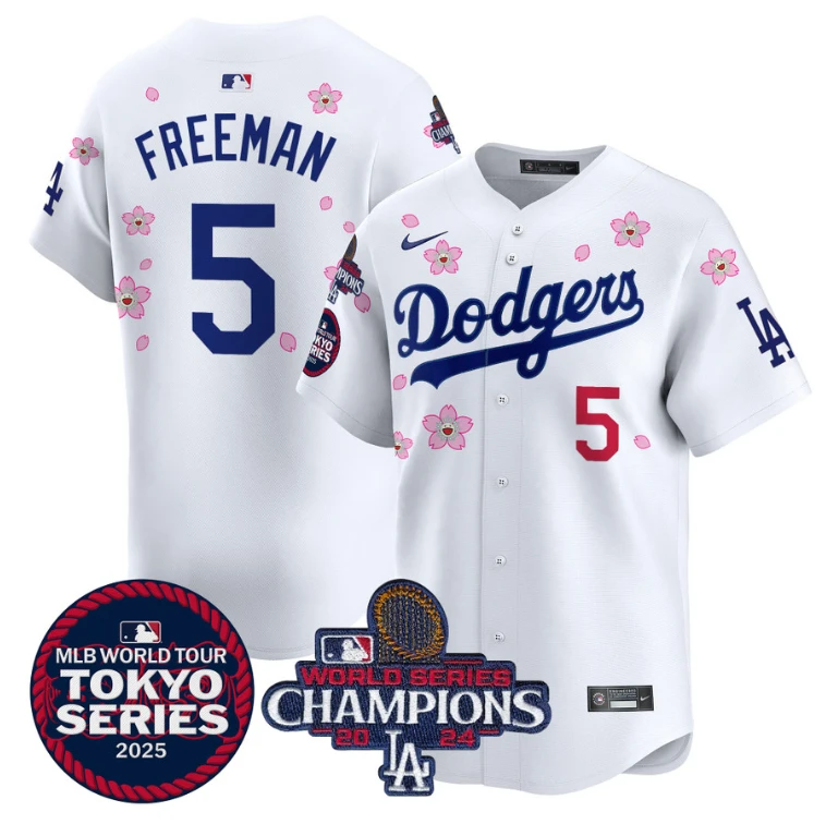 Freddie Freeman Jersey #5 Dodgers Tokyo Series 2025 World Series Champions Patch White by My Store