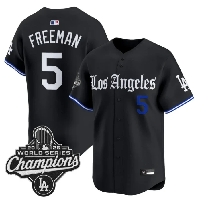 Freddie Freeman Jersey #5 Los Angeles Dodgers Gothic Edition Premier Stitched by My Store
