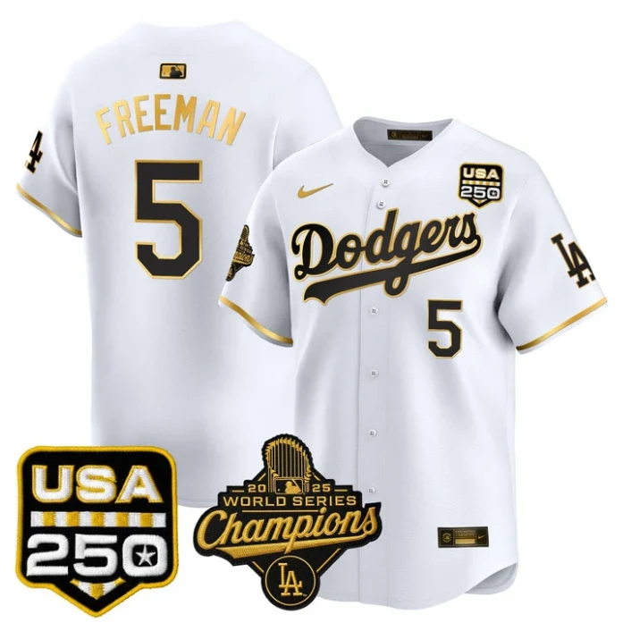 Freddie Freeman Jersey #5 Dodgers 2025 World Series Champions 250 USA Stitched by My Store