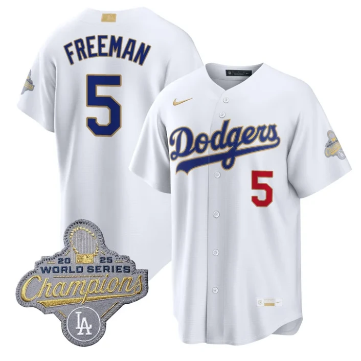 Freddie Freeman Jersey #5 Dodgers Gold Collection Premier Stitched by My Store