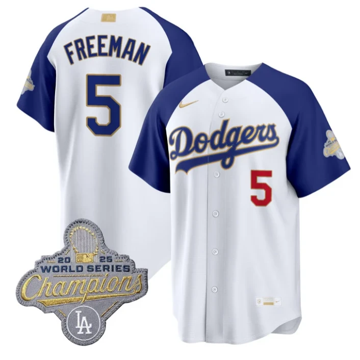 Freddie Freeman Jersey #5 Dodgers Gold Collection Premier Stitched by My Store