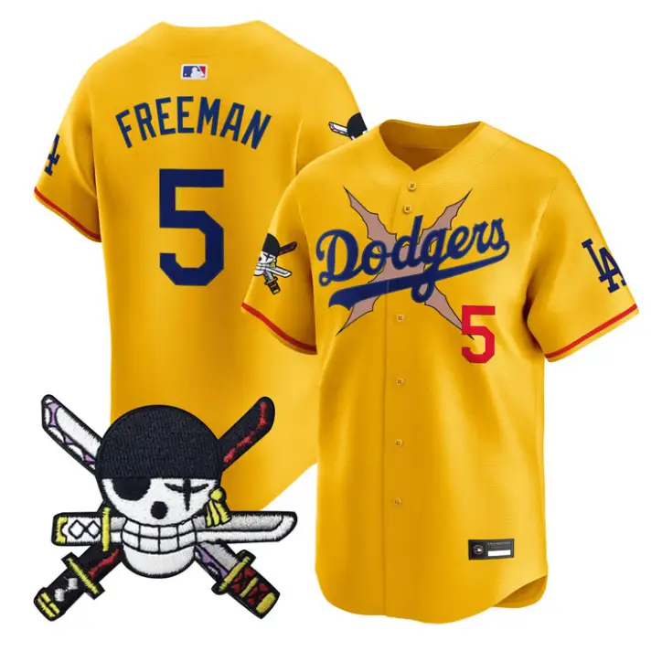 Freddie Freeman Jersey #5 Dodgers One Piece Zoro Patch Premier Stitched by My Store