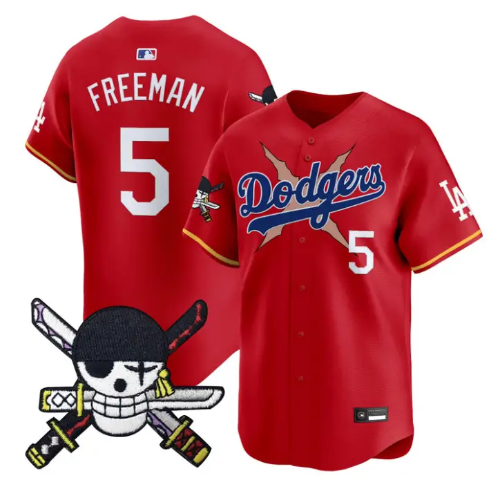 Freddie Freeman Jersey #5 Dodgers One Piece Zoro Patch Premier Stitched by My Store