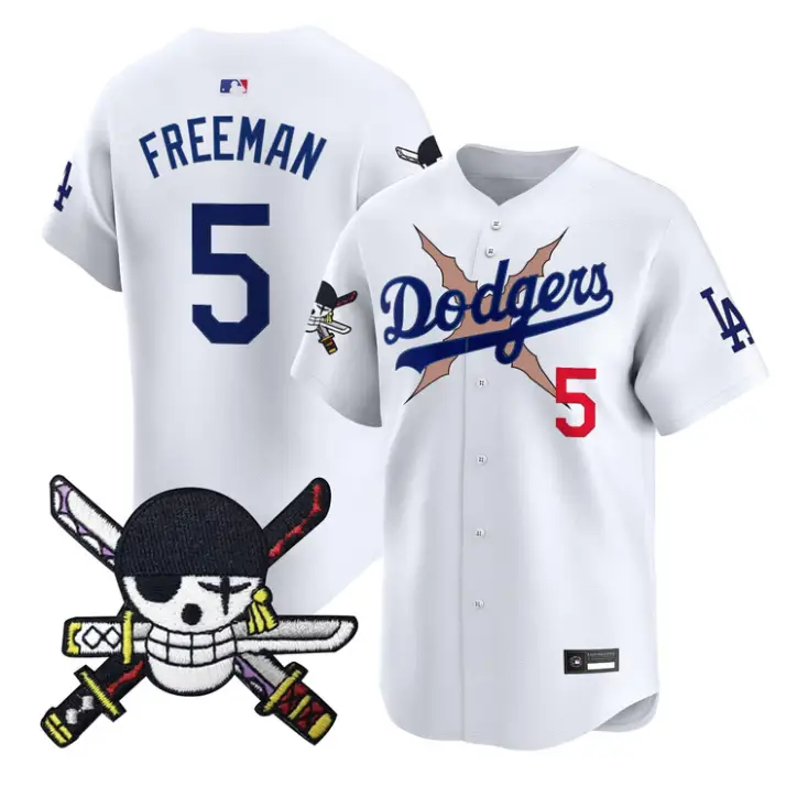 Freddie Freeman Jersey #5 Dodgers One Piece Zoro Patch Premier Stitched by My Store