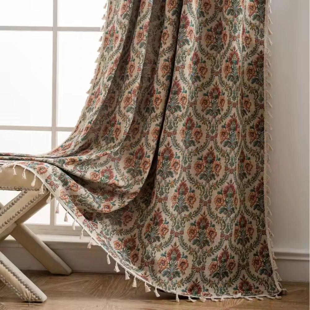 French Vintage Floral Tapestry Curtain by Casa & Beyond
