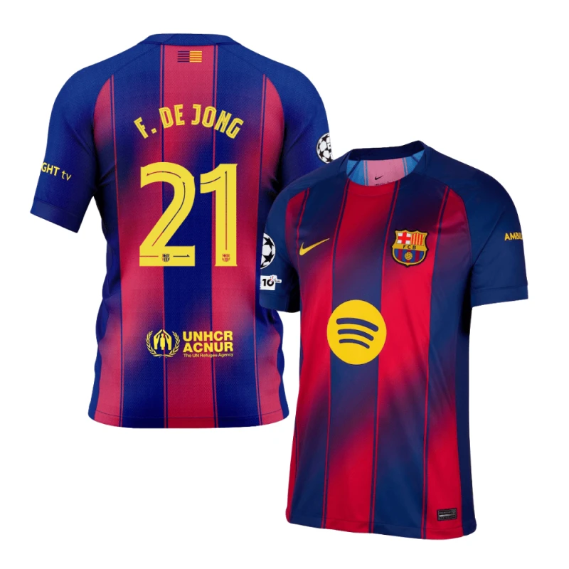 Frenkie de Jong 21 Barcelona 2025-26 Home Jersey – Scarlet by Soccer Jersey