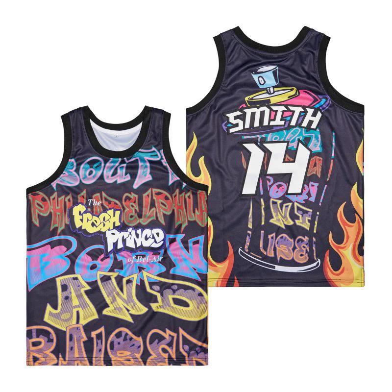 Fresh Prince #14 Smith Movie Basketball Jersey Multi Color by My store basketball