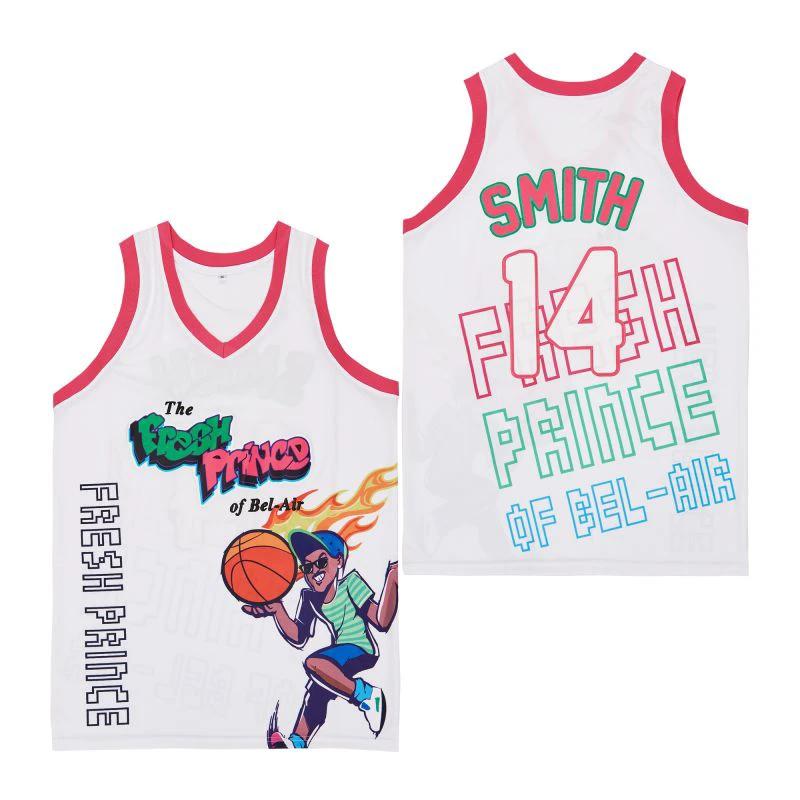 Fresh Prince #14 Smith Movie Basketball Jersey White by My store basketball