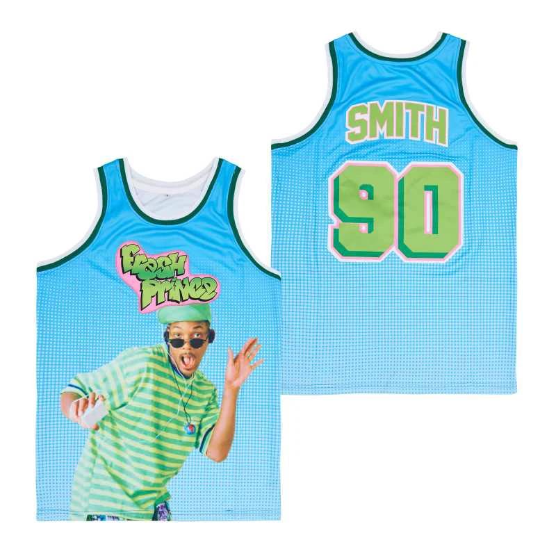 Fresh Prince #90 Smith Movie Basketball Jersey Blue by My store basketball