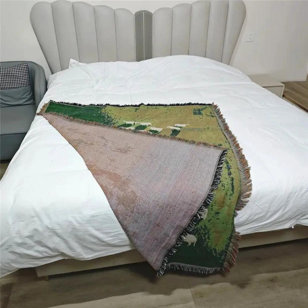 Frida Sheep Woven Throw Blanket by Casa & Beyond
