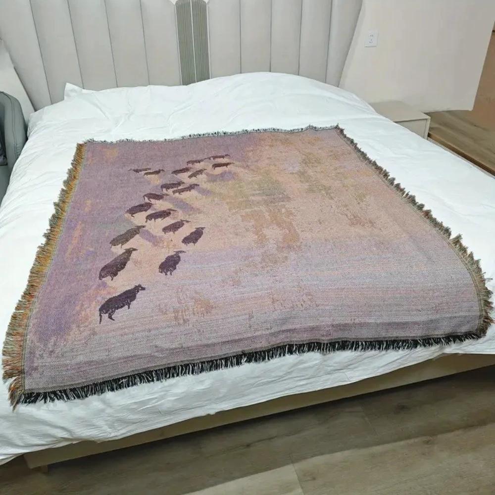 Frida Sheep Woven Throw Blanket by Casa & Beyond