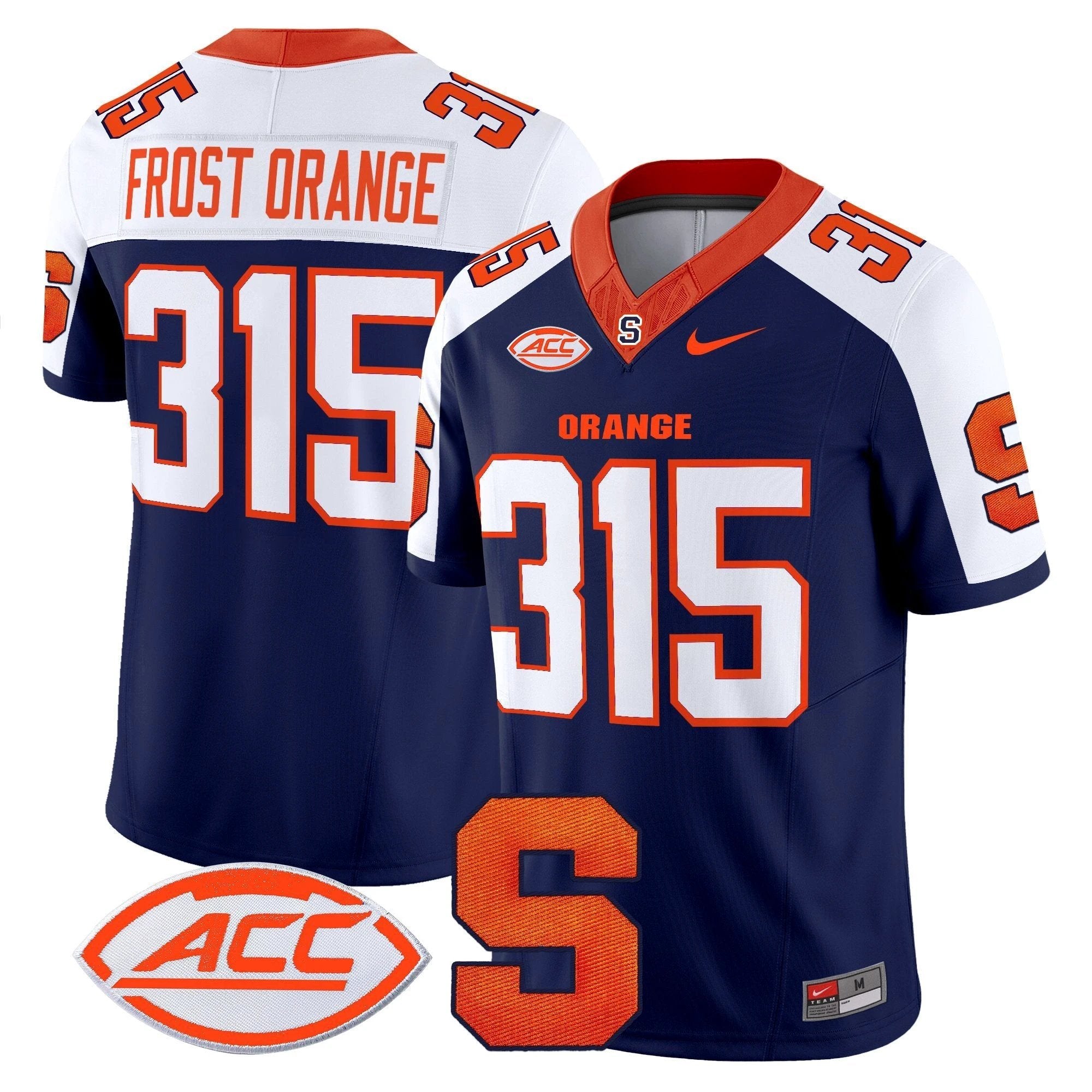 Frost Orange Jersey #315 Syracuse Orange 2025 Limited Stitched Navy Alternate by NCAA Football Jersey