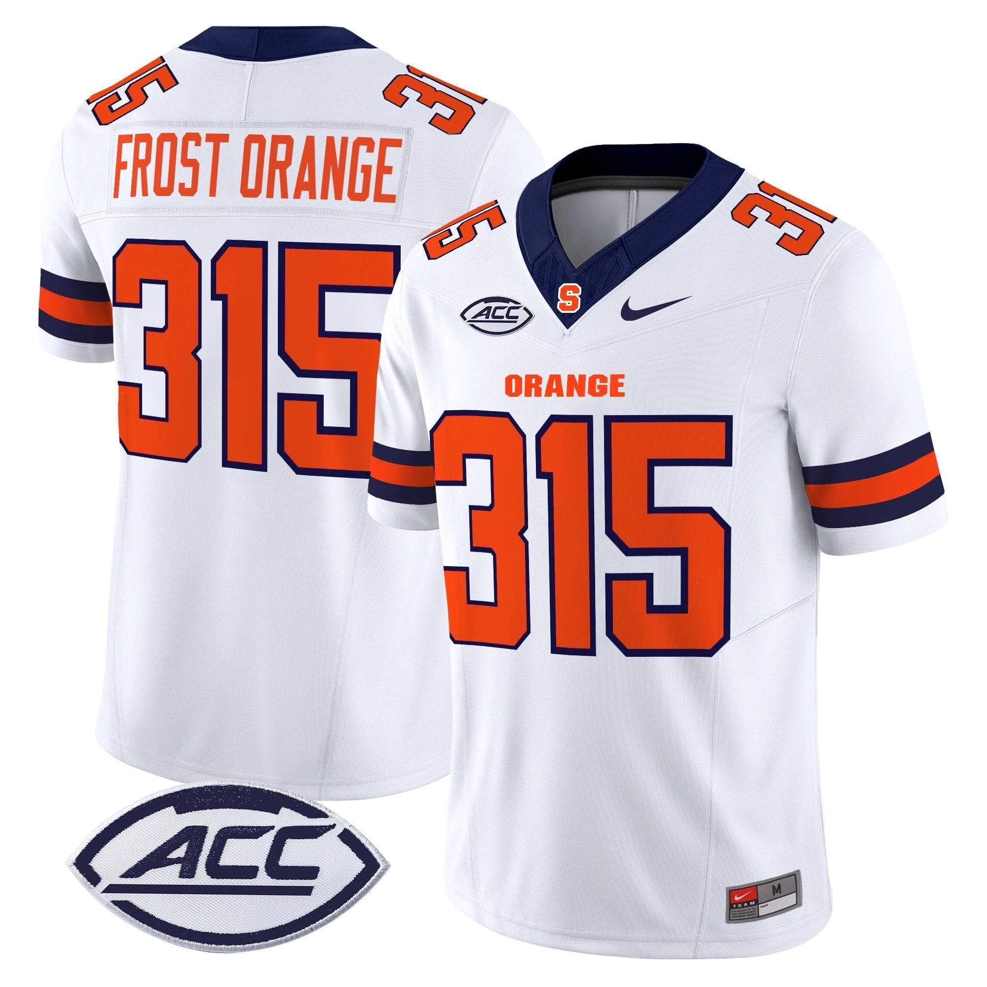 Frost Orange Jersey #315 Syracuse Orange 2025 Limited Stitched White by NCAA Football Jersey