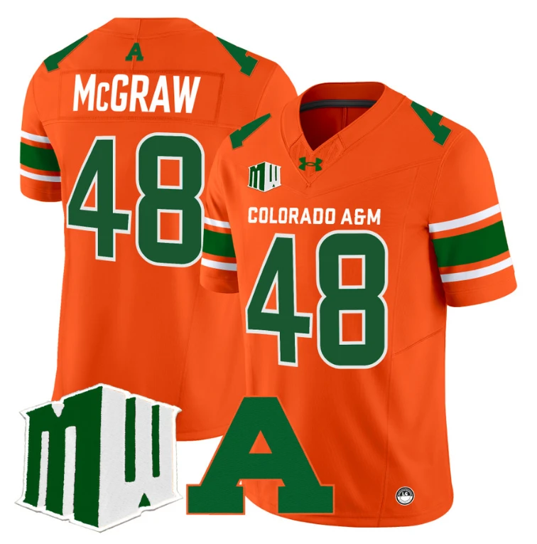 Fum McGraw Jersey #48 Colorado State Rams 2024 Stitched Orange by NCAA Football Jersey