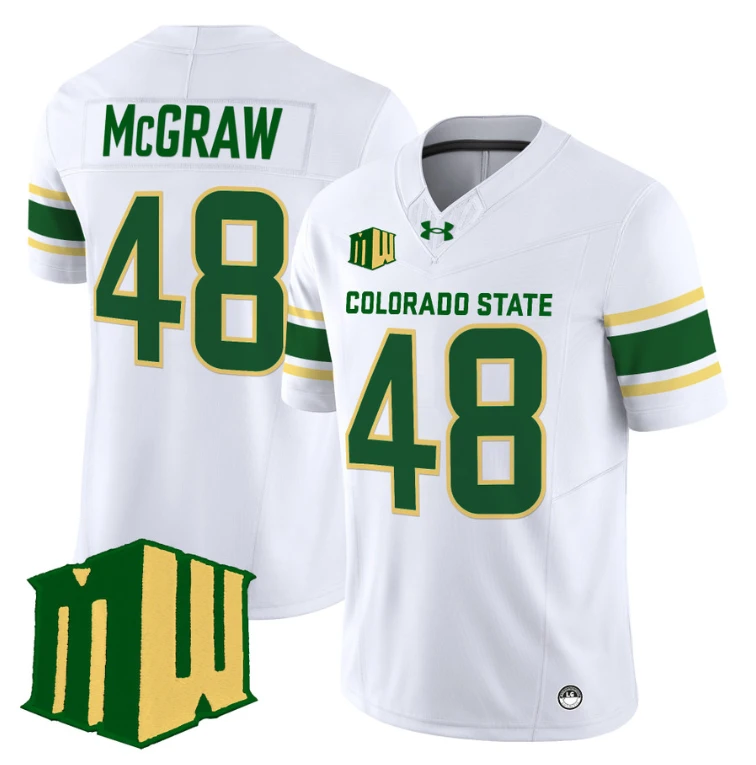 Fum McGraw Jersey #48 Colorado State Rams 2024 Stitched White by NCAA Football Jersey