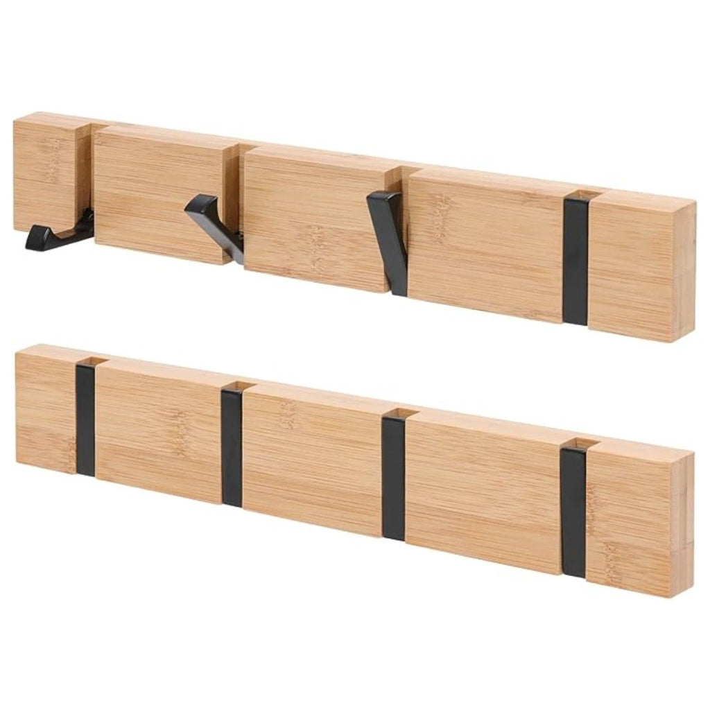 Functional Flip Wooden Wall Hook Rack by Casa & Beyond