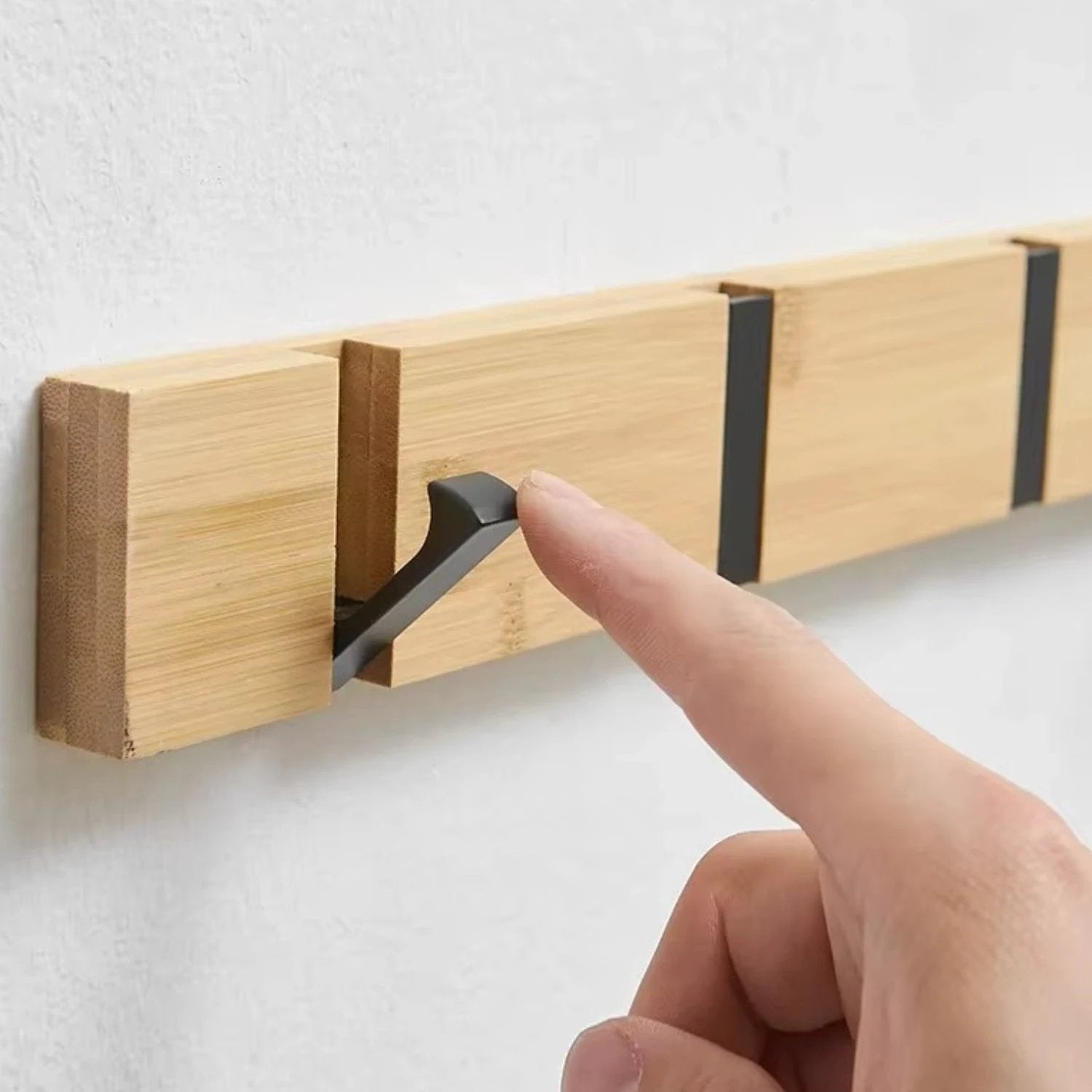 Functional Flip Wooden Wall Hook Rack by Casa & Beyond