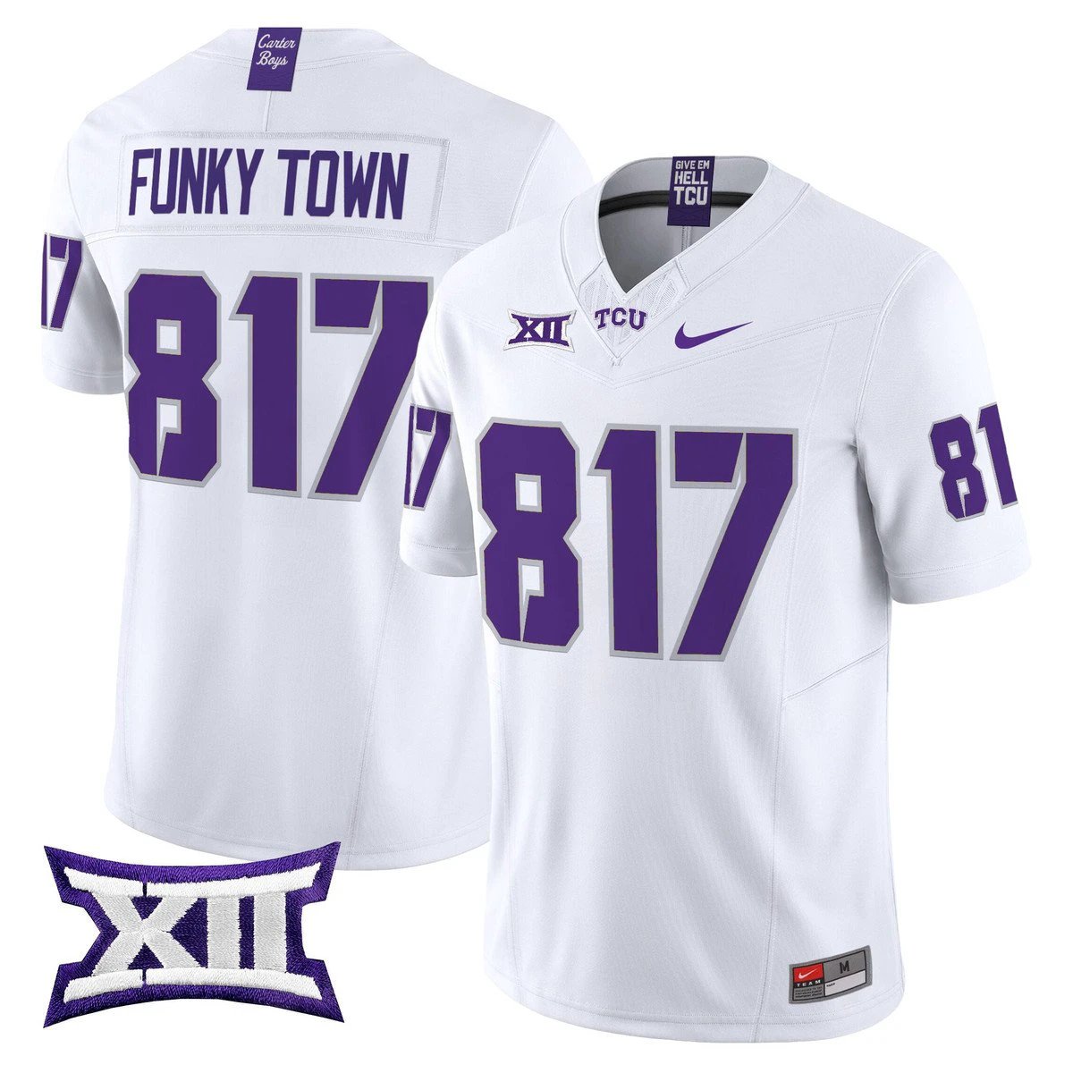 Funky Town Jersey #817 TCU Horned Frogs 2025 Vapor Limited Stitched White by My Store NCAA Football Jerseys