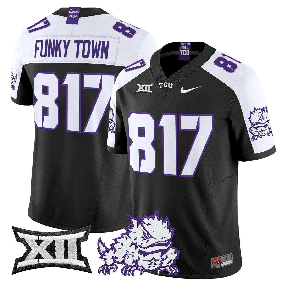 Funky Town Jersey #817 TCU Horned Frogs 2025 Vapor Limited Stitched Black by My Store NCAA Football Jerseys