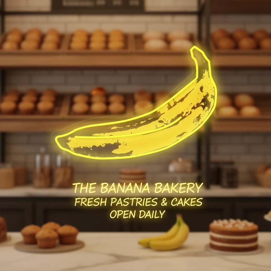 Funky Banana LED Neon Light Kitchen Decor by Neonchics Signs