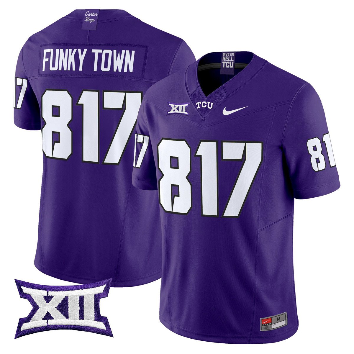 Funky Town Jersey #817 TCU Horned Frogs 2025 Vapor Limited Stitched by My Store NCAA Football Jerseys
