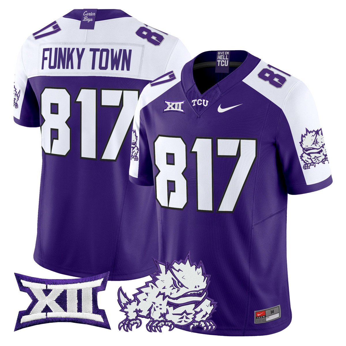 Funky Town Jersey #817 TCU Horned Frogs 2025 Vapor Limited Stitched by My Store NCAA Football Jerseys