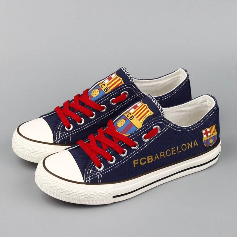 Futbol Club Barcelona Low Top Canvas Sport Sneakers Shoes For Men Women Fans by Crocs