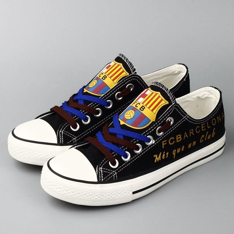 Futbol Club Barcelona Low Top Canvas Sport Sneakers Shoes For Men Women Fans by Crocs