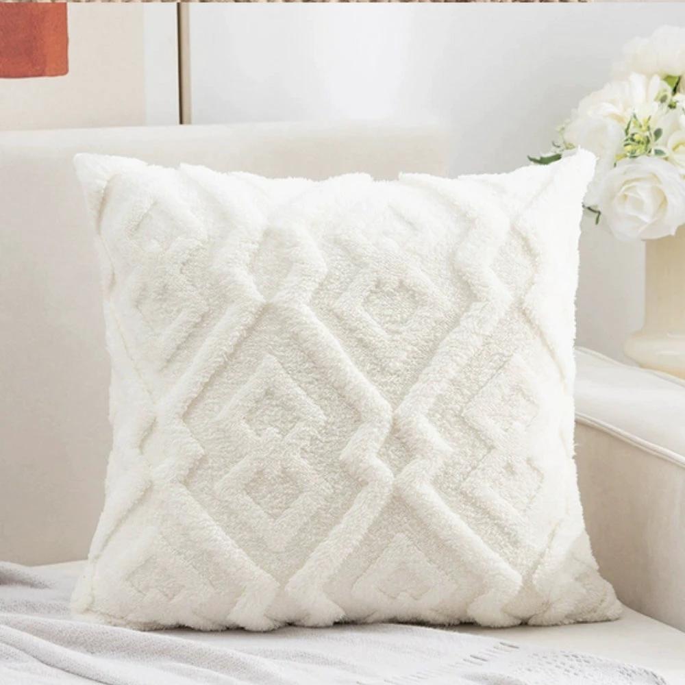 Fuzzy Diamond Pattern Cushion Cover by Casa & Beyond
