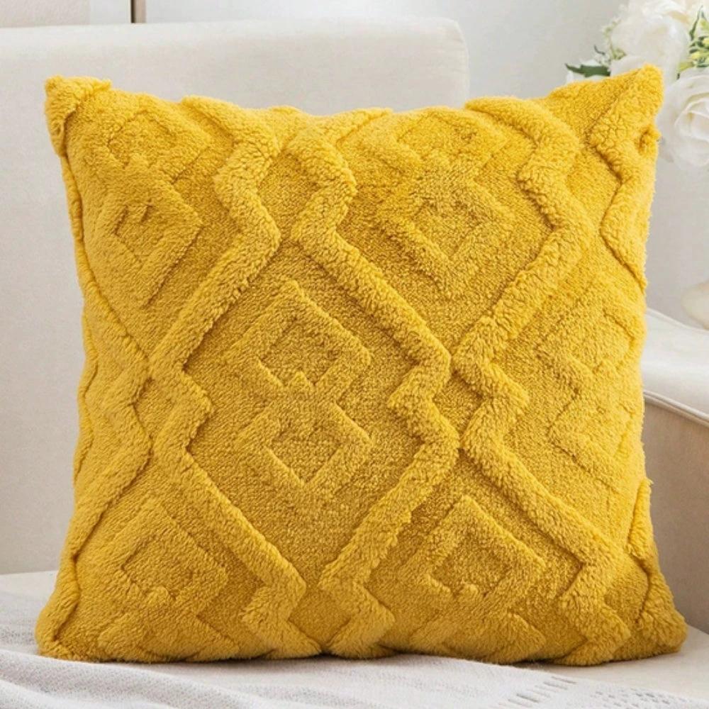 Fuzzy Diamond Pattern Cushion Cover by Casa & Beyond