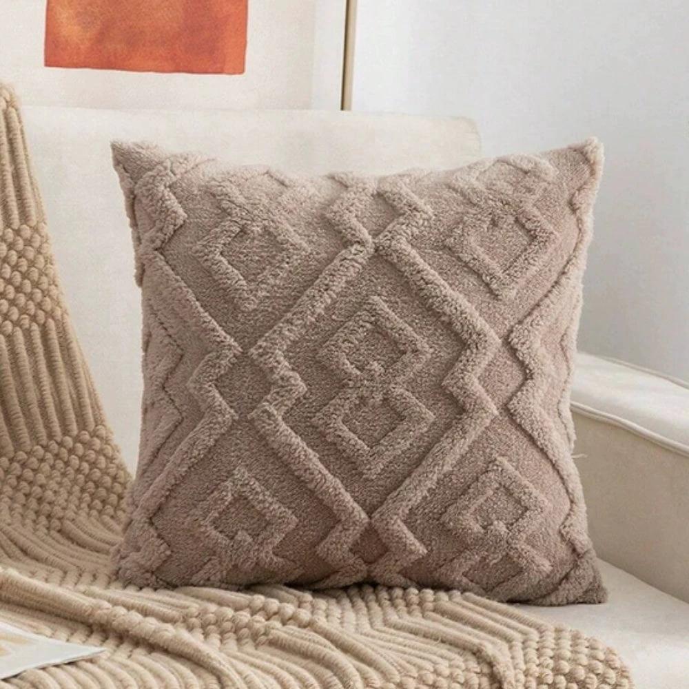Fuzzy Diamond Pattern Cushion Cover by Casa & Beyond