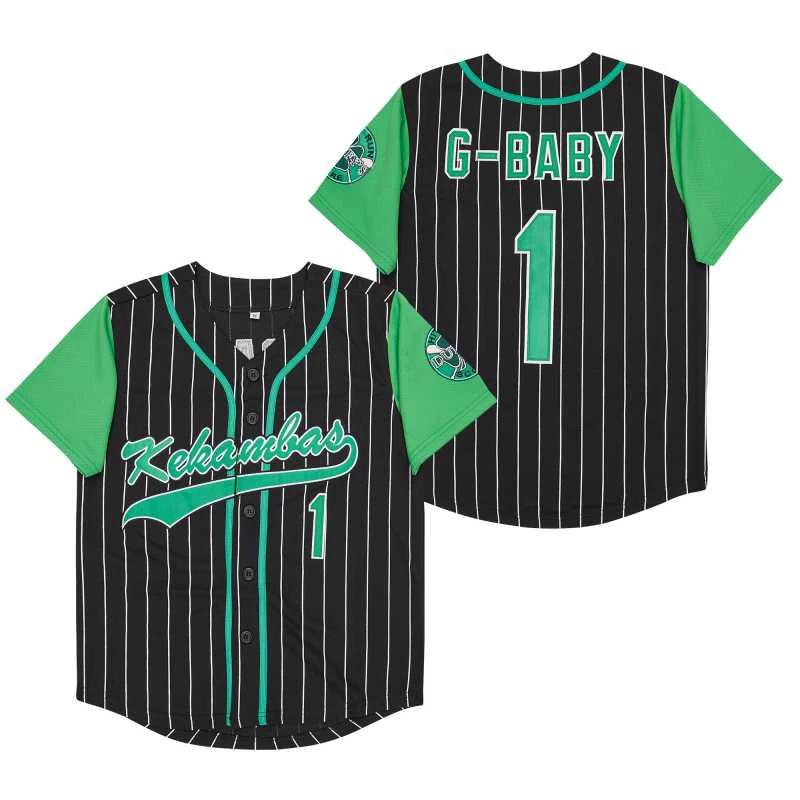 G-Baby Kekambas Movie Baseball Jersey Black Green by My Store