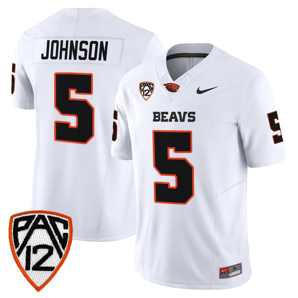 Gabarri Johnson Jersey #5 Oregon State Beavers 2025 Limited Stitched White by My Store NCAA Football Jerseys