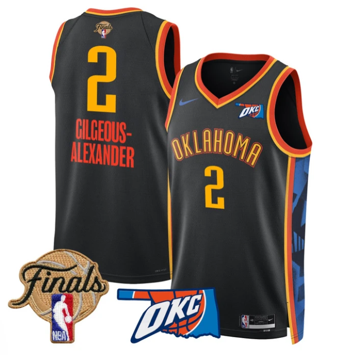 Gilgeous-Alexander Jersey # 2 Oklahoma City Thunder 2025 Finals Swingman Stitched 24-25 City by My store basketball