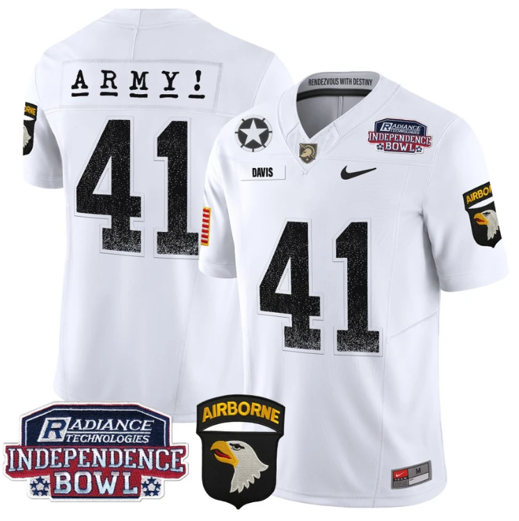 Glenn Davis Jersey #41 Army Black Knights Independence Bowl Patch White by My Store