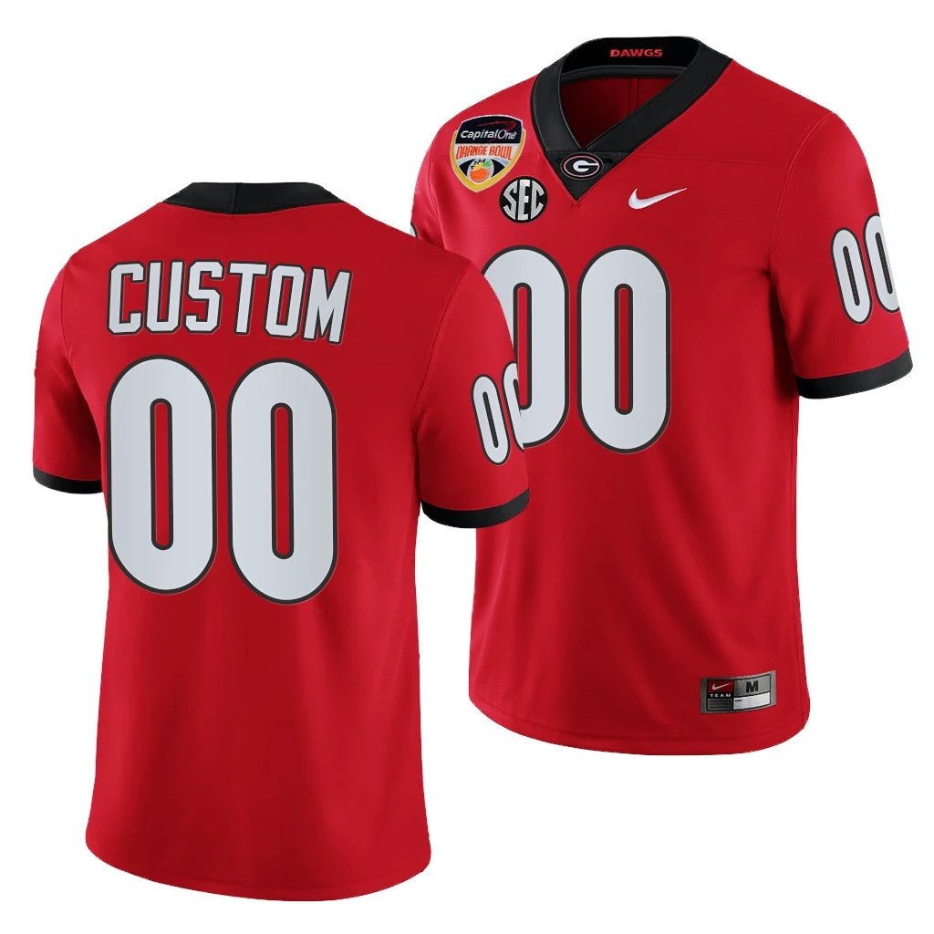 Georgia Bulldogs Custom 2021 Orange Bowl Jersey Red College Football by My Store