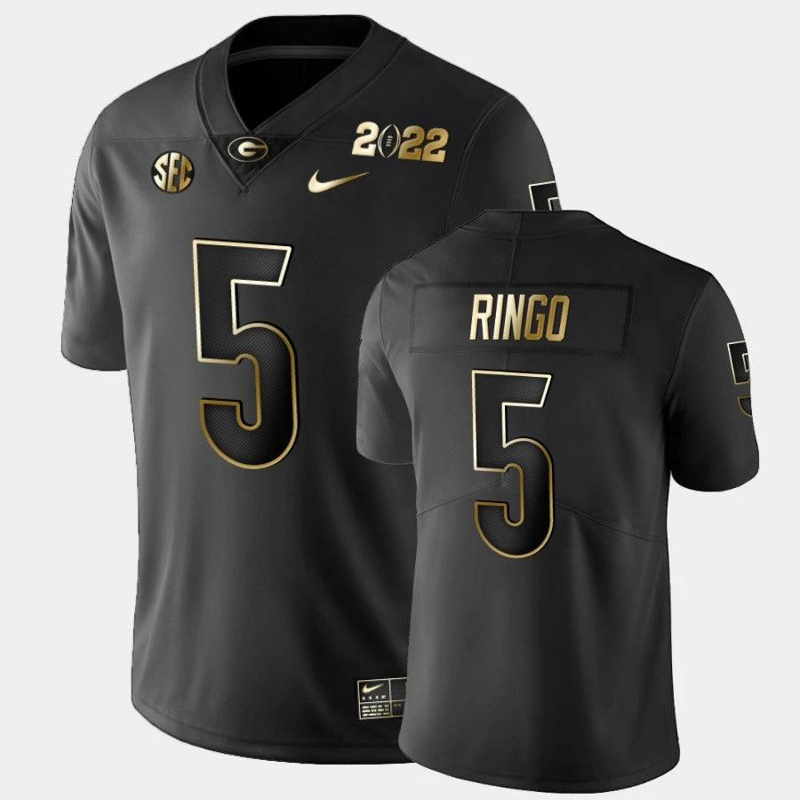 Georgia Bulldogs #5 Kelee Ringo Black 2021 National Champions Golden Jersey by My Store