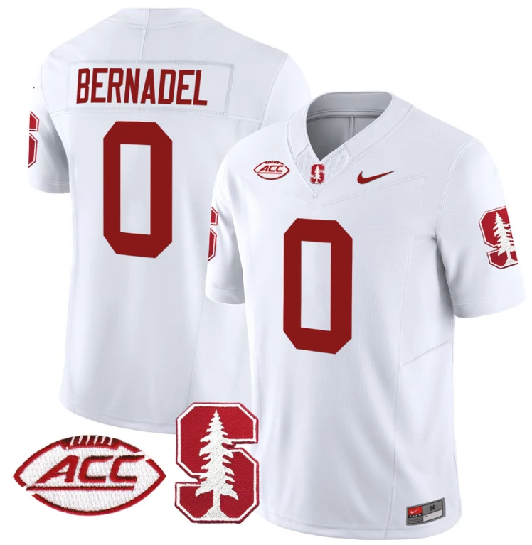 Gaethan Bernadel Jersey #0 Stanford Cardinal Vapor Limited College Football Stitched White by My Store