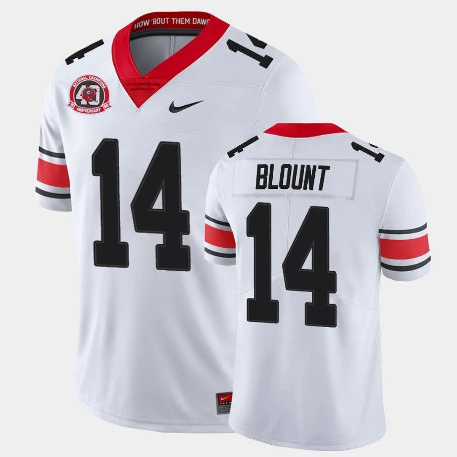 Georgia Bulldogs #14 Trey Blount White College Football 40th Anniversary Alternate Jersey by My Store