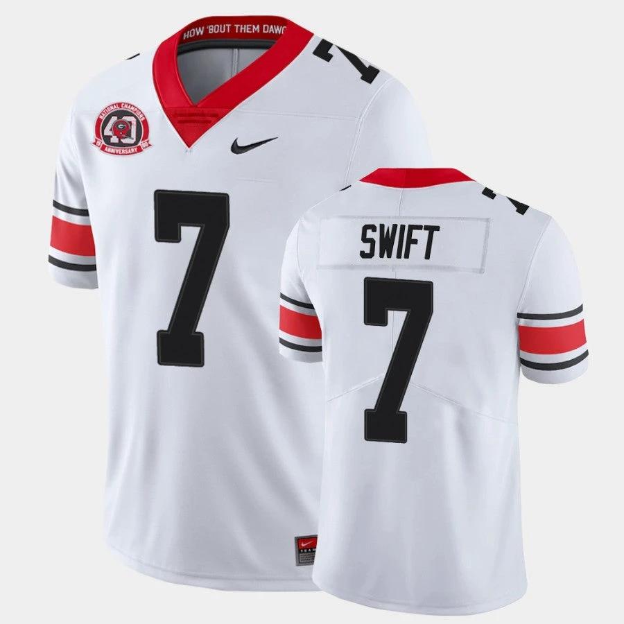 Georgia Bulldogs #7 DAndre Swift College Football 40th Anniversary Alternate Jersey by My Store