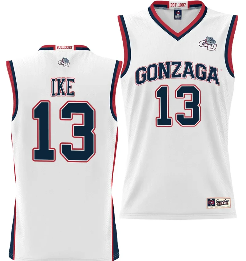 Graham Ike Jersey #13 Gonzaga Bulldogs NIL College Basketball Lightweight White by My store basketball