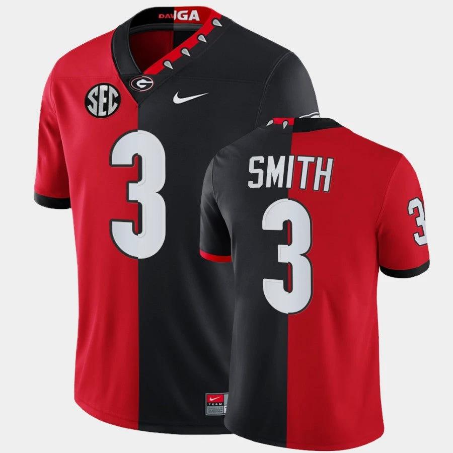 Georgia Bulldogs #3 Roquan Smith Red Black Split Edition 100th Season Alumni Jersey by My Store