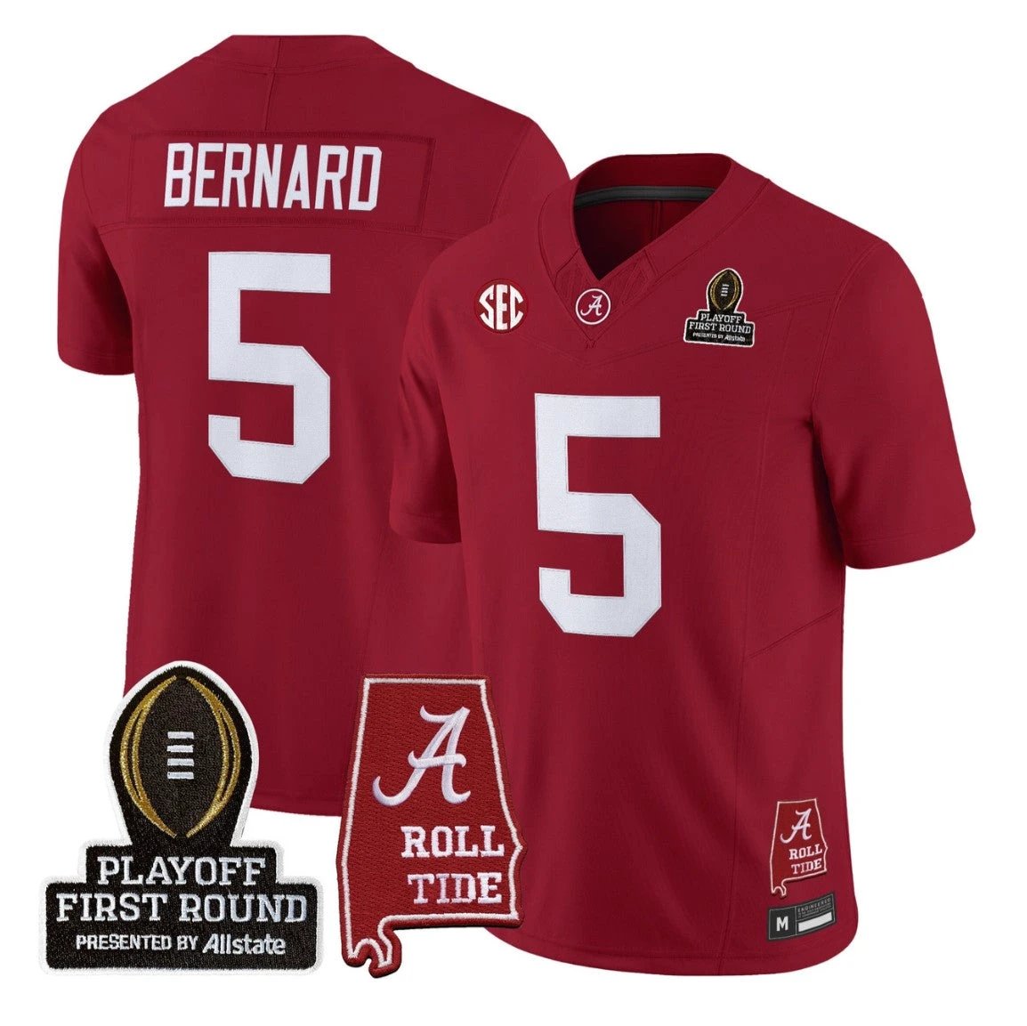 Germie Bernard Jersey #5 Alabama Crimson 2025 Playoff First Round Stitched by My Store NCAA Football Jerseys