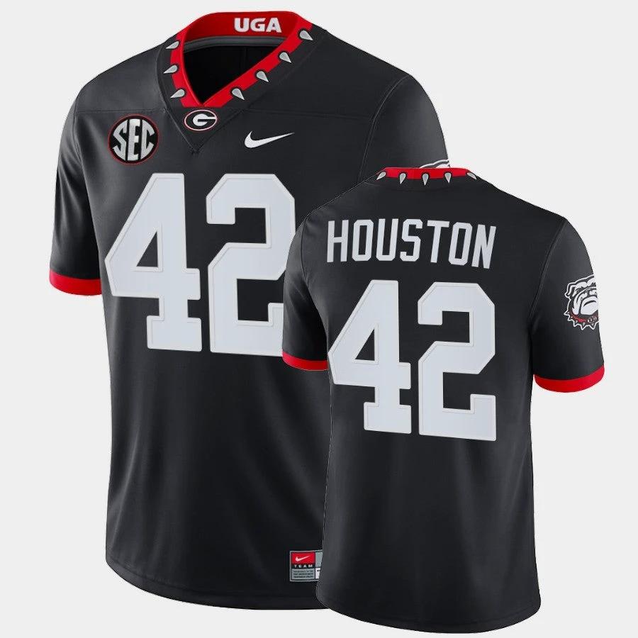 Georgia Bulldogs #42 Justin Houston Black Mascot 100th Anniversary Alumni Jersey by My Store