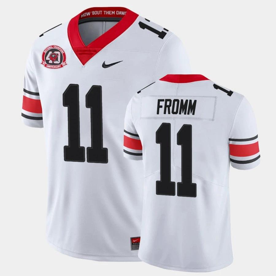 Georgia Bulldogs #11 Jake Fromm White College Football 40th Anniversary Alternate Jersey by My Store