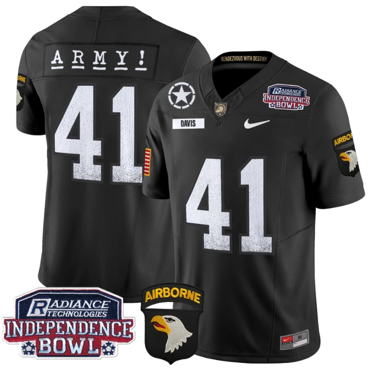 Glenn Davis Jersey #41 Army Black Knights Independence Bowl Patch Black by My Store