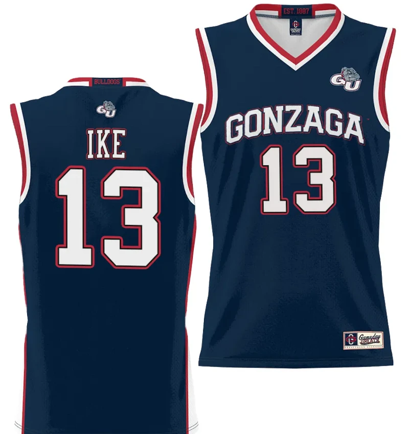 Graham Ike Jersey #13 Gonzaga Bulldogs NIL College Basketball Lightweight Black by My store basketball