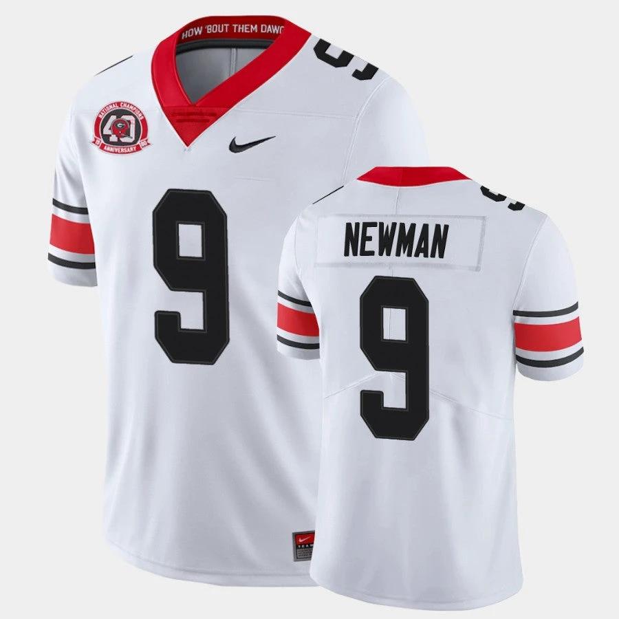 Georgia Bulldogs #9 Jamie Newman White College Football 40th Anniversary Alternate Jersey by My Store